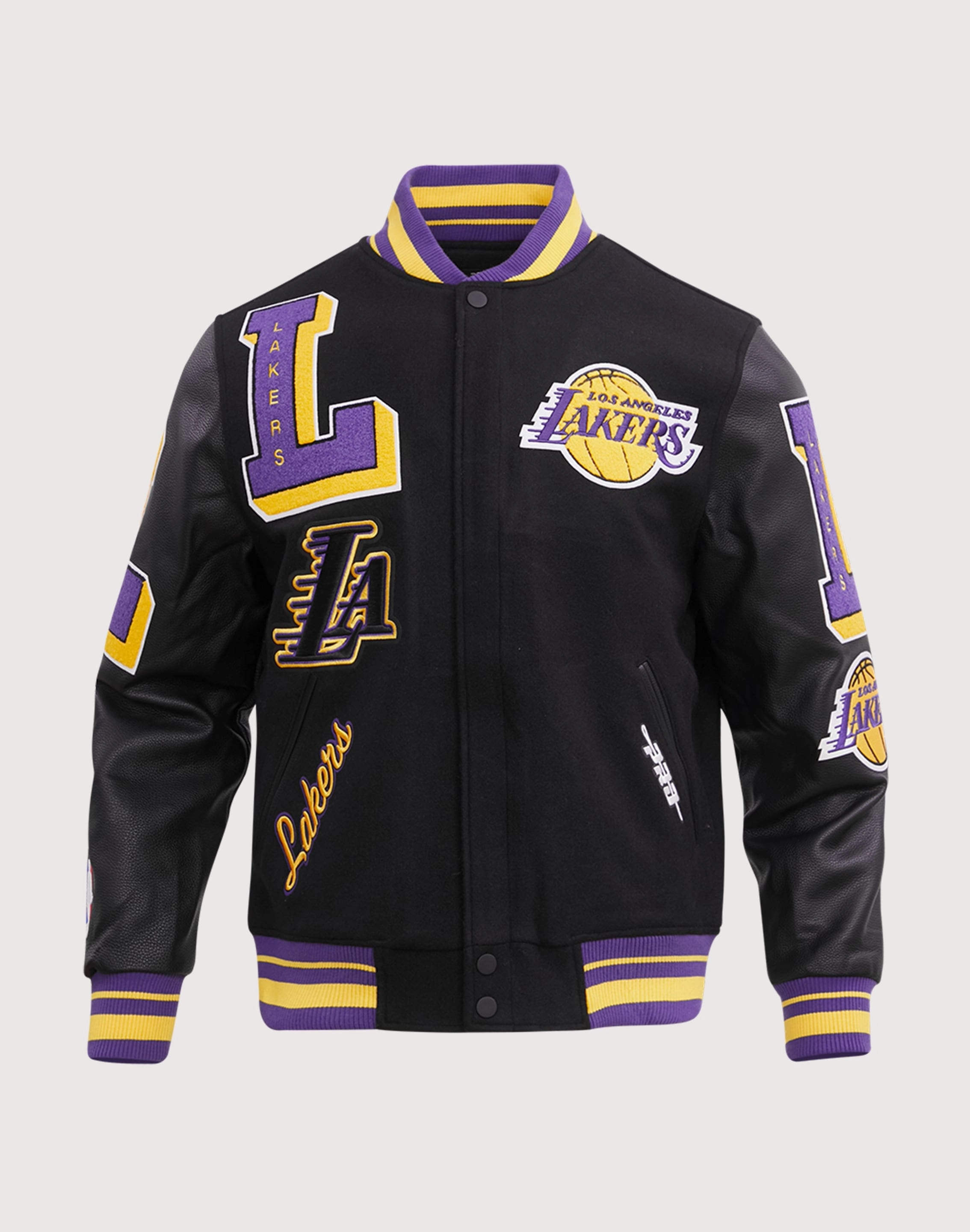 Luxury fashion items Pro Standard Los Angeles Lakers Mashup Rib Wool Varsity Jacket Fashion boutiques