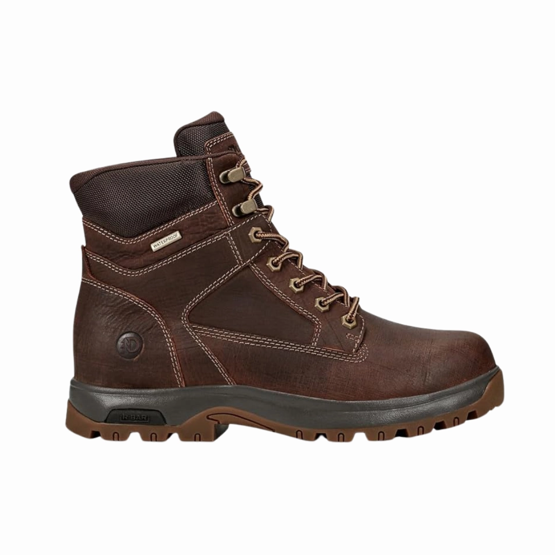Men's 8000 Works Waterproof Safety Boot (Plain Toe) - Brown (D Width)