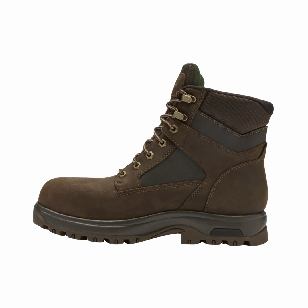 Men's 8000 Works Waterproof Safety (Plain Toe) Boot - Brown (4E Width)