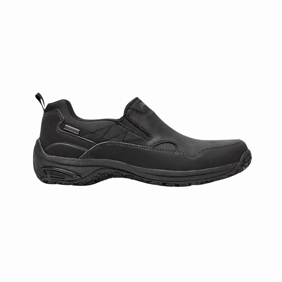 Men's Cloud Plus Waterproof Slip-On - Black Leather (D Width)
