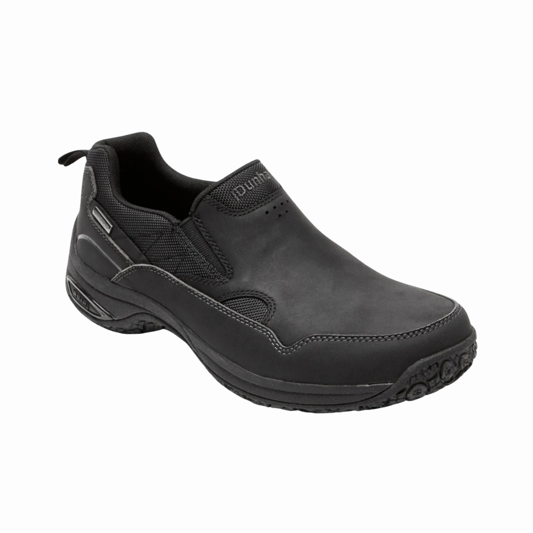 Men's Cloud Plus Waterproof Slip-On - Black Leather (D Width)