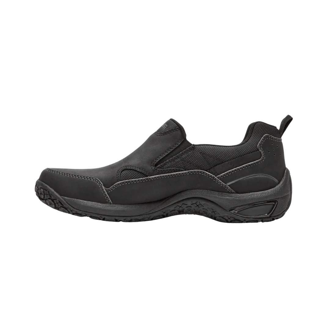 Men's Cloud Plus Waterproof Slip-On - Black Leather (D Width)
