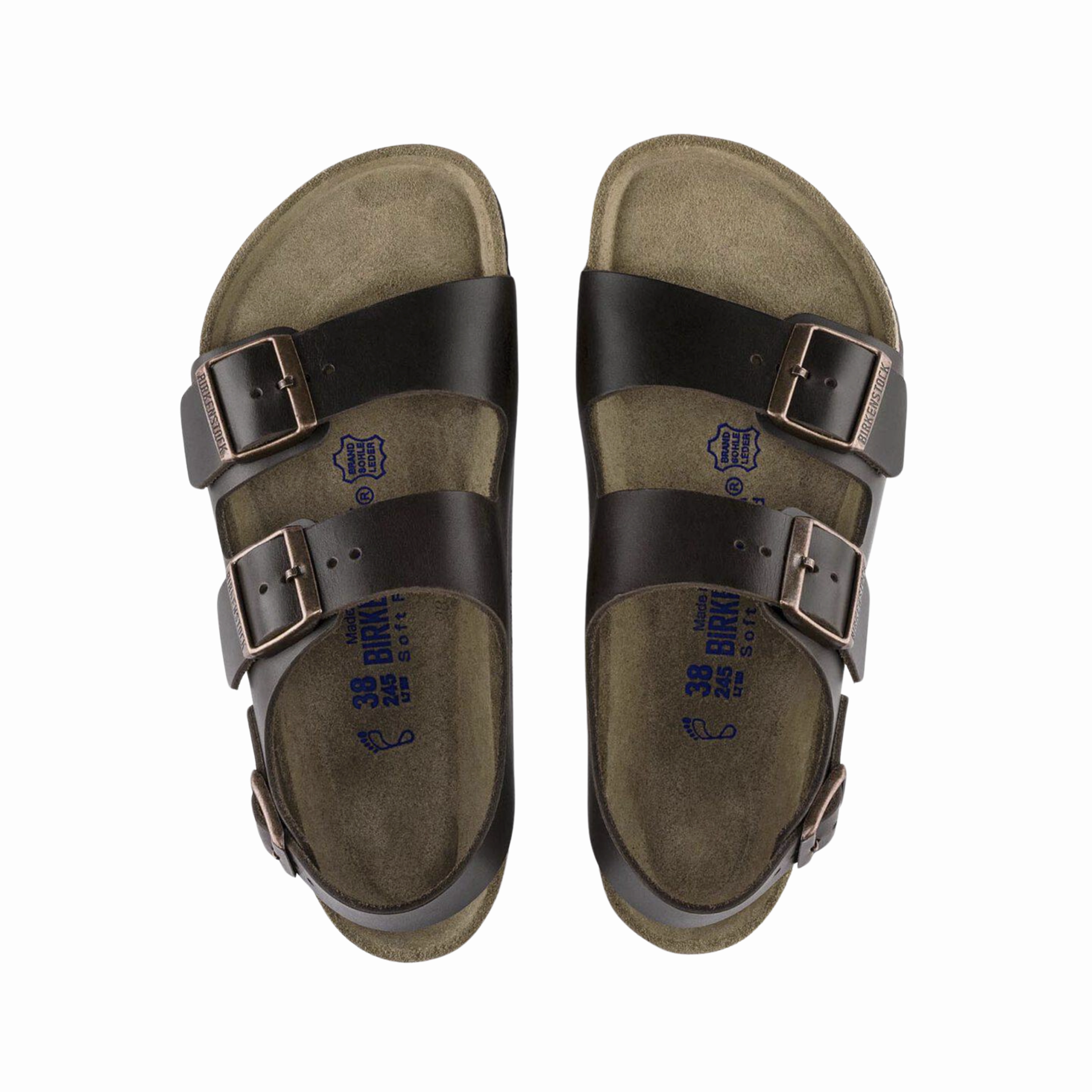 Men's Milano Soft Footbed (Smooth Leather) - Amalfi Testa Di Moro Brown