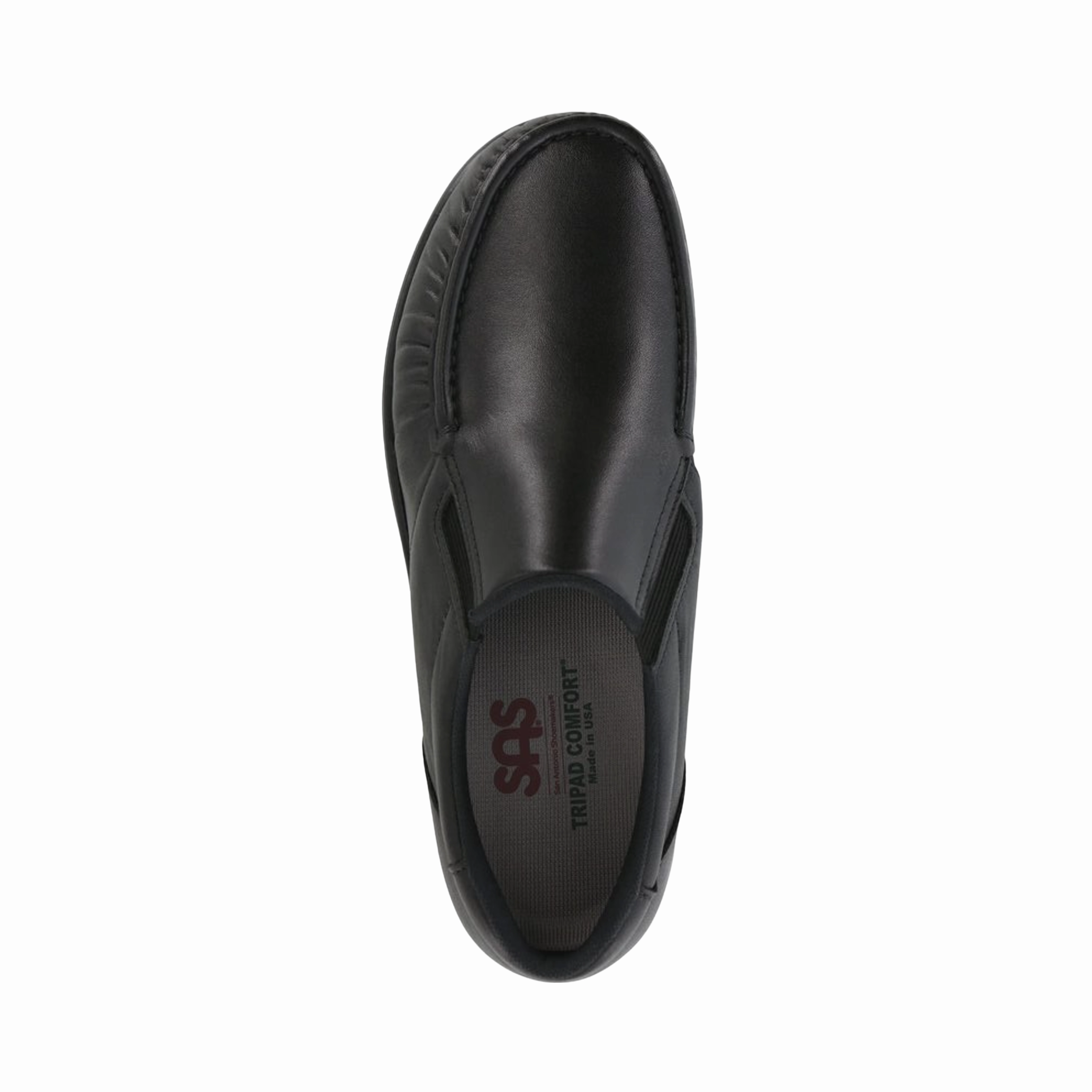 Men's Side Gore Slip-On Loafer - Black Smooth (Regular Width)
