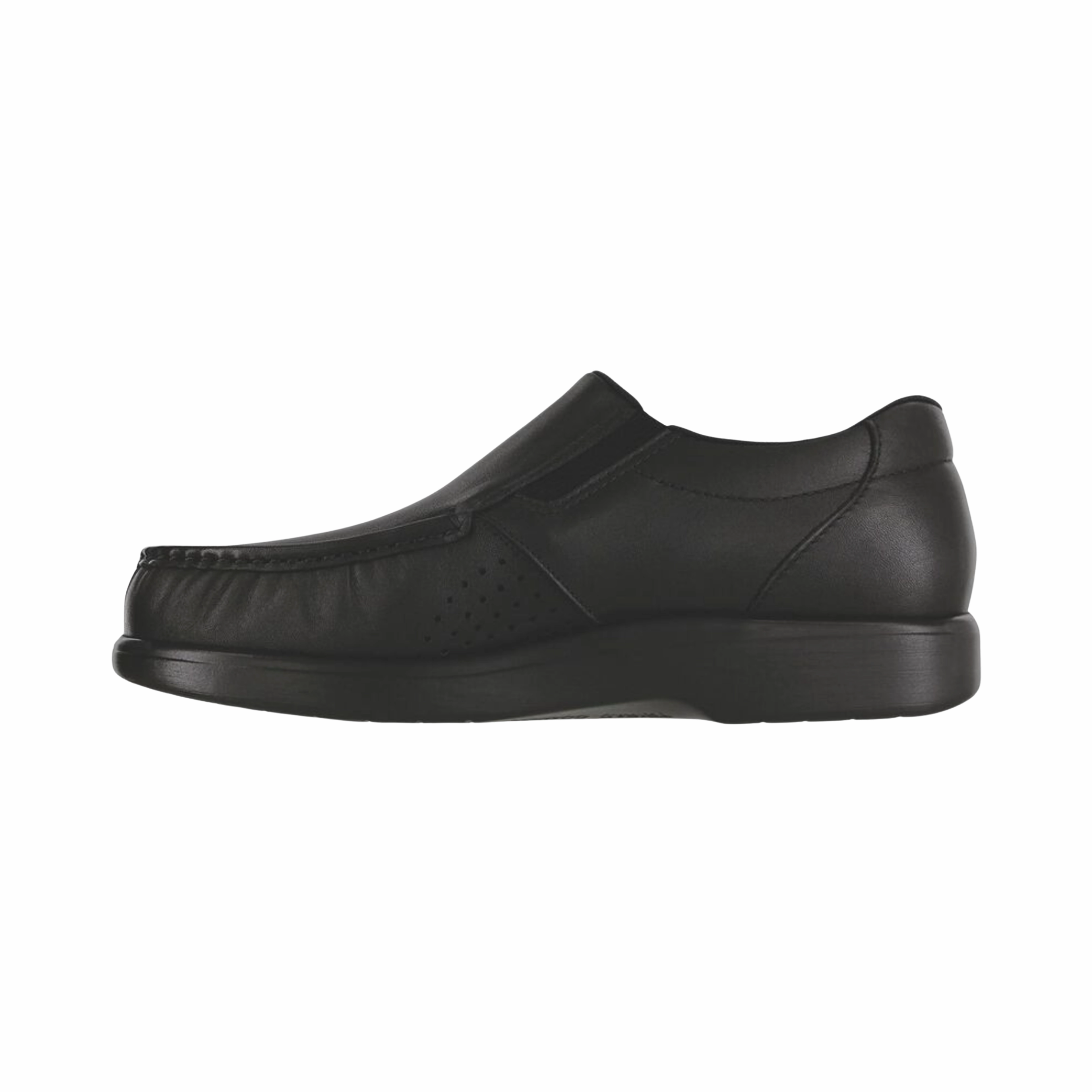 Men's Side Gore Slip-On Loafer - Black Smooth (Regular Width)