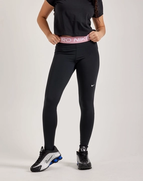 Minimalist fashion Nike Pro Mid-Rise Mesh-Paneled Leggings Lace - detailed fashion