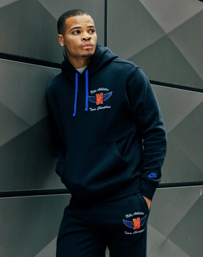 Minimalist fashion Nike Swoosh High Club Fleece Pullover Hoodie Street fashion