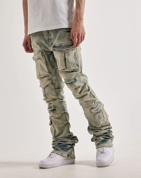 Nautical - themed fashion Smoke Rise Utility Pocket Stacked Flare Denim Jeans Minimalist fashion