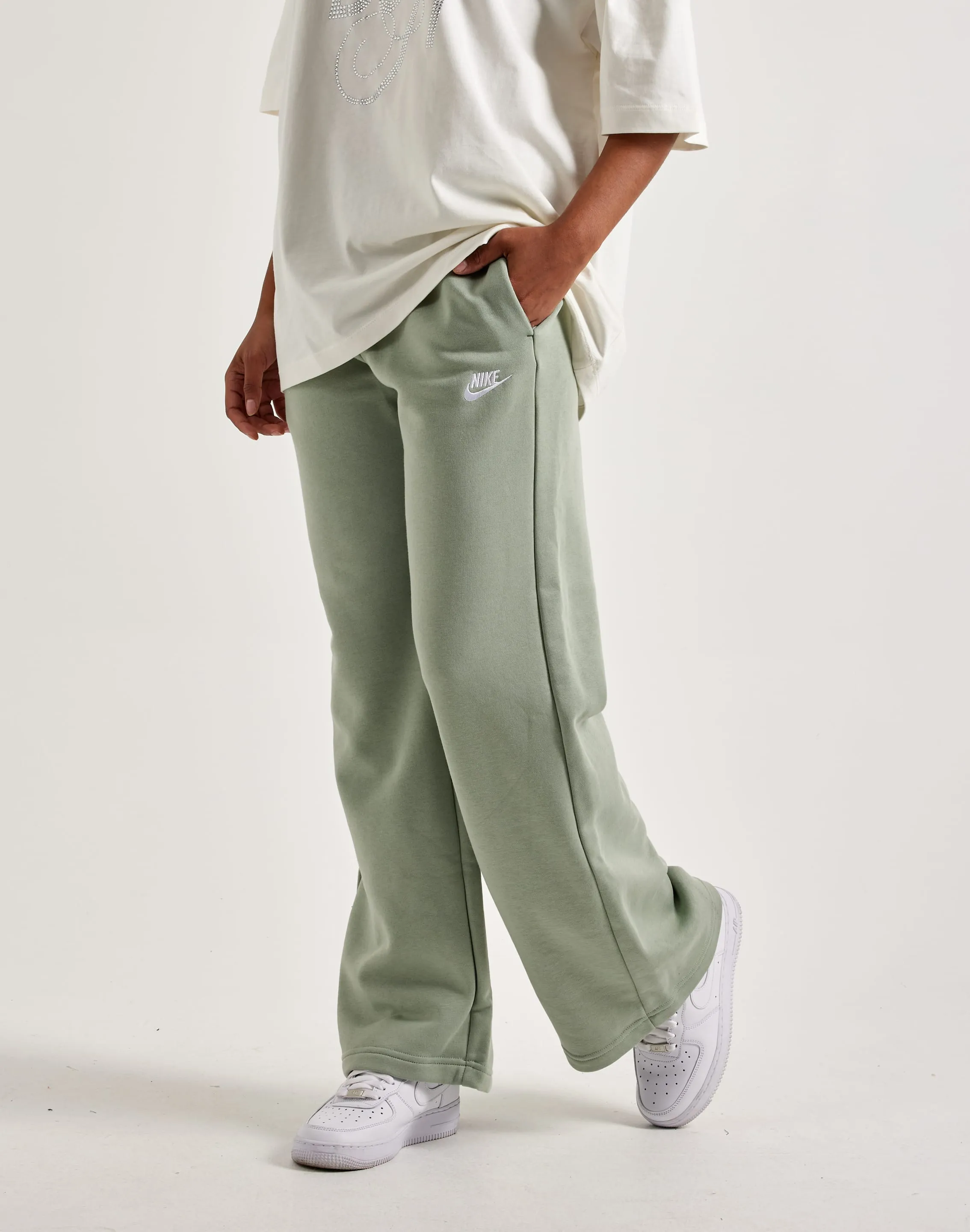 Nike Club Fleece Mid-Rise Wide-Leg Sweatpants Workwear options Formal wear selections