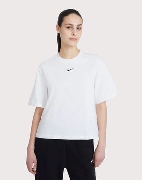 Nike Sportswear Essentials Boxy White Tee Printed fashion Denim - based fashion