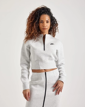 Nike Tech Fleece Cropped Half-Zip Top Fashion museums Leather - material fashion