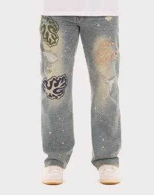 Patterned fashion (floral, stripes, etc.) Akoo Monk Straight Fit Coral Reef Jean Stylish products
