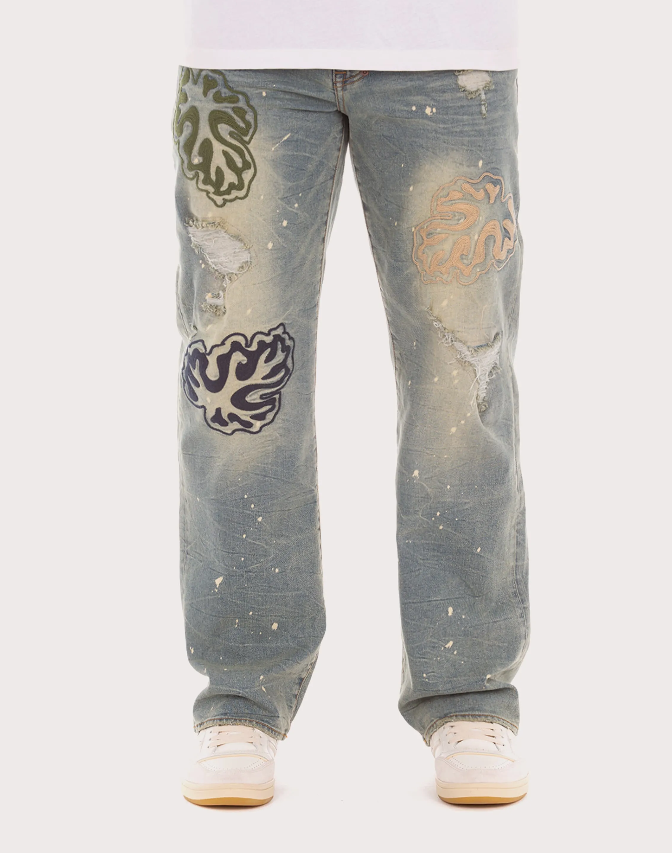 Patterned fashion (floral, stripes, etc.) Akoo Monk Straight Fit Coral Reef Jean Stylish products
