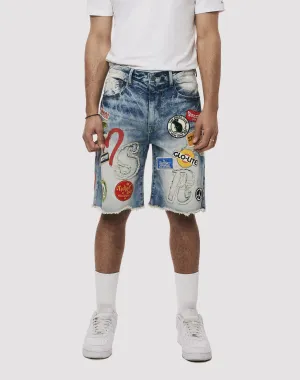 Preppy style items Grindhouse Embossed Patch Denim Shorts Fashion shows