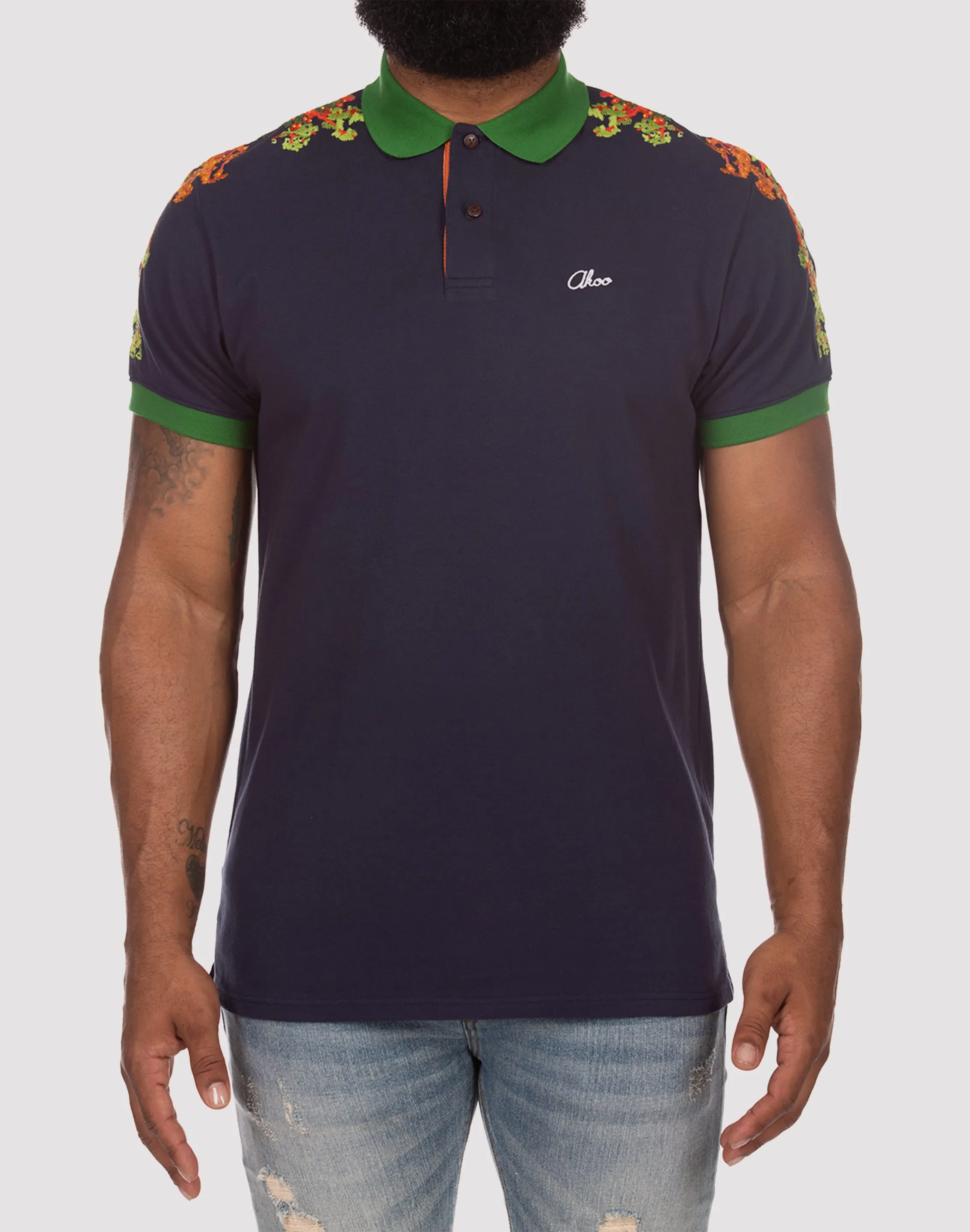 Printed fashion Akoo Greenery Blue Polo Smart fashion (wearables)