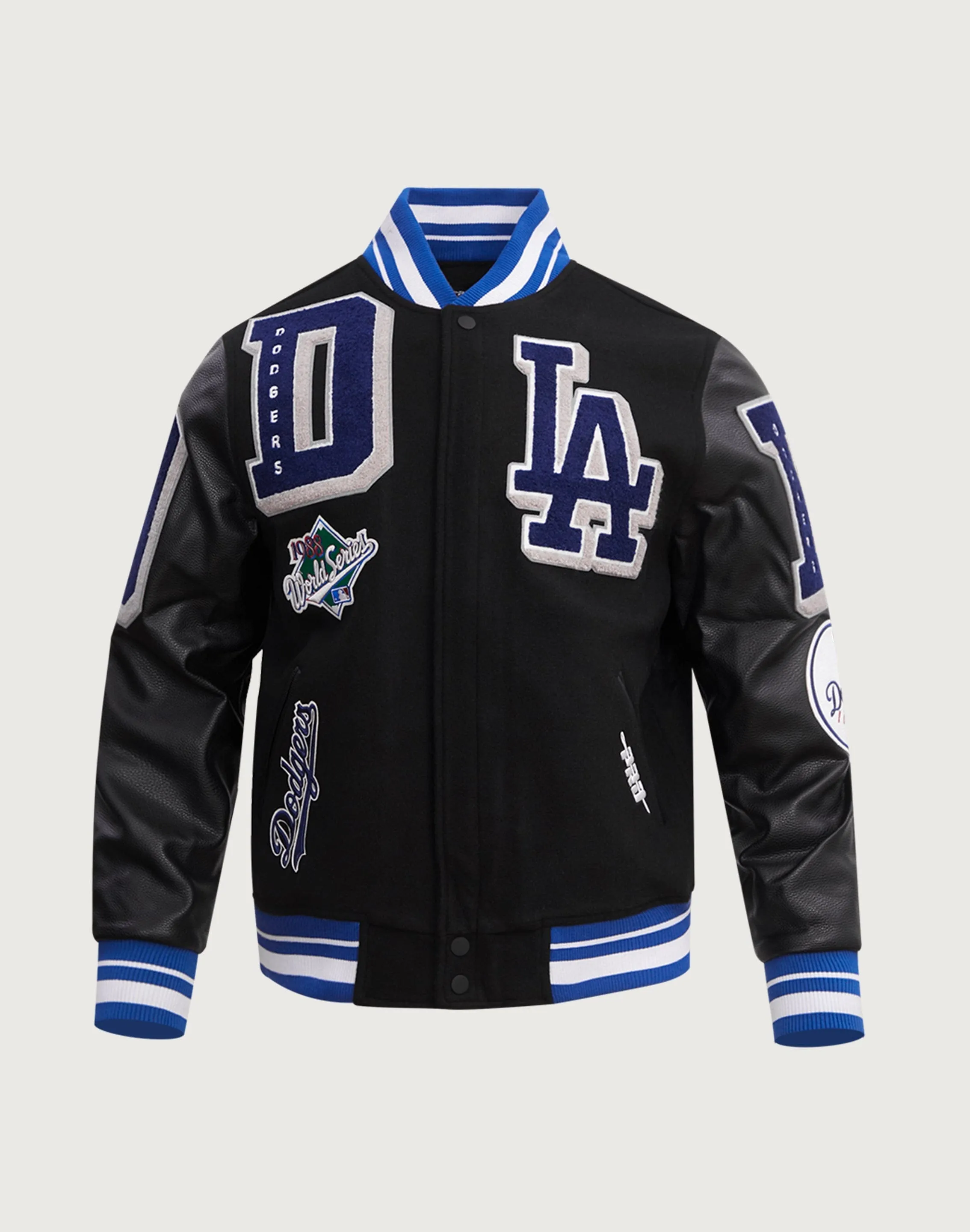 Pro Standard Los Angeles Dodgers Mashup Rib Wool Varsity Jacket Fashion essentials Comfortable apparel
