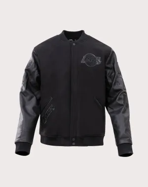 Pro Standard Los Angeles Lakers Triple Black Varsity Jacket Denim - based fashion Beachwear items