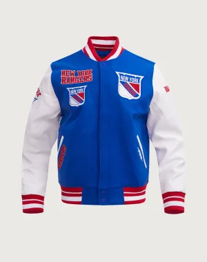 Pro Standard New York Rangers Retro Classic Rib Wool Varsity Jacket Casual wear options Online fashion shopping