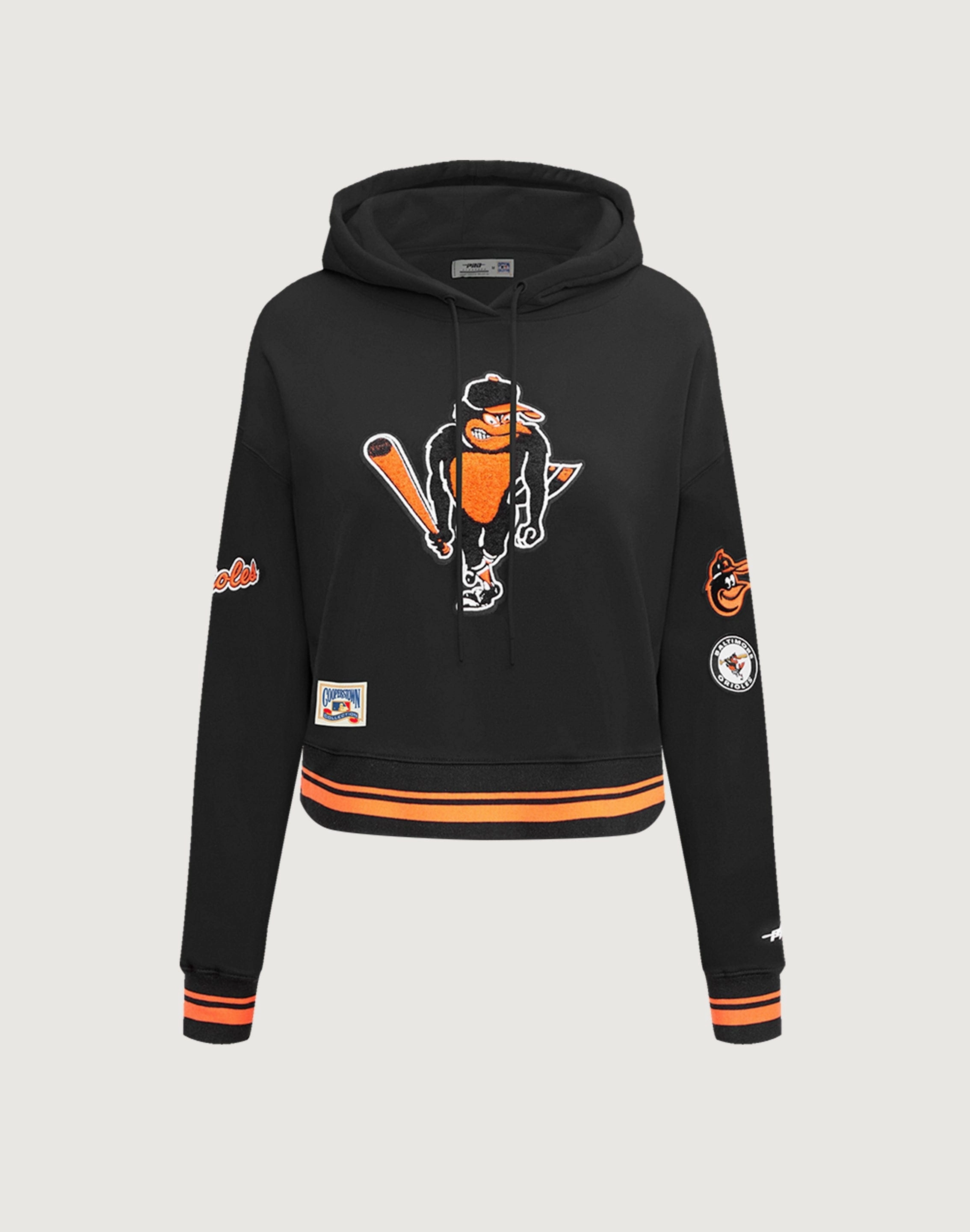 Pro Standard Baltimore Orioles Retro Classic Rib Cropped Hoodie Patterned fashion (floral, stripes, etc.) Spandex - incorporated fashion