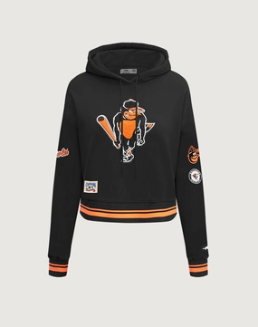 Pro Standard Baltimore Orioles Retro Classic Rib Cropped Hoodie Patterned fashion (floral, stripes, etc.) Spandex - incorporated fashion