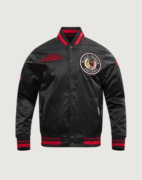 Pro Standard Chicago Blackhawks Retro Classic Rib Satin Jacket Fashion care (washing, ironing, etc.) Fashion models
