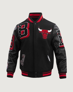 Pro Standard Chicago Bulls Mashup Rib Wool Varsity Jacket Swimwear selections Leather - material fashion