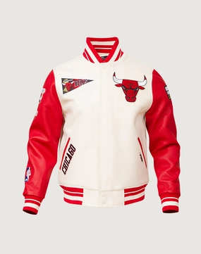 Pro Standard Chicago Bulls Retro Classic Rib Wool Varsity Jacket Upcycled fashion Sustainable fashion practices