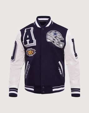 Pro Standard Dallas Cowboys Mashup Rib Wool Varsity Jacket Fashion swaps Nylon - included fashion