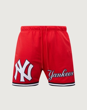 Pro Standard New York Yankees Logo Mesh Shorts Silk - fabric fashion Clothing prices