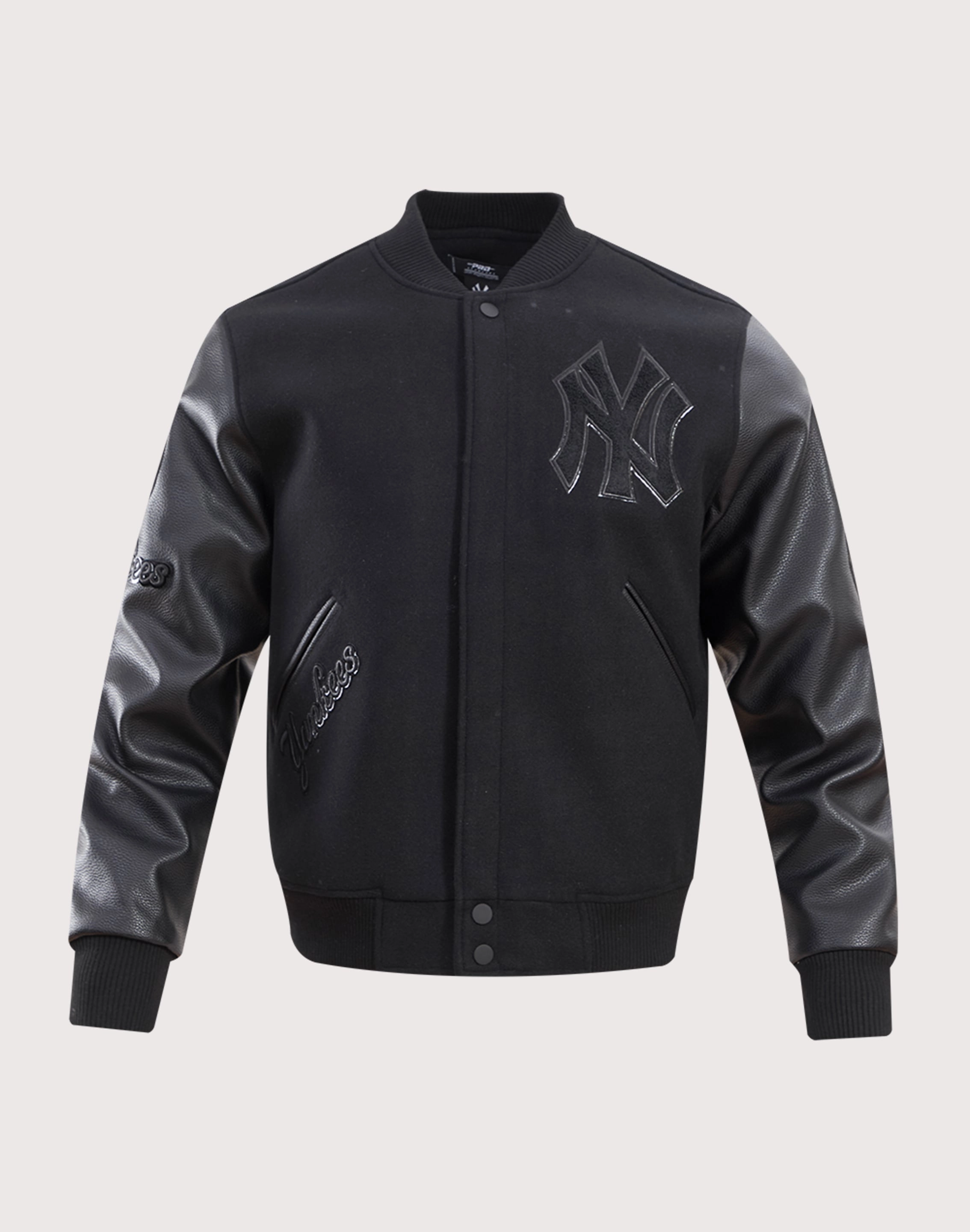 Pro Standard New York Yankees Triple Black Varsity Jacket Embroidered fashion Formal wear selections