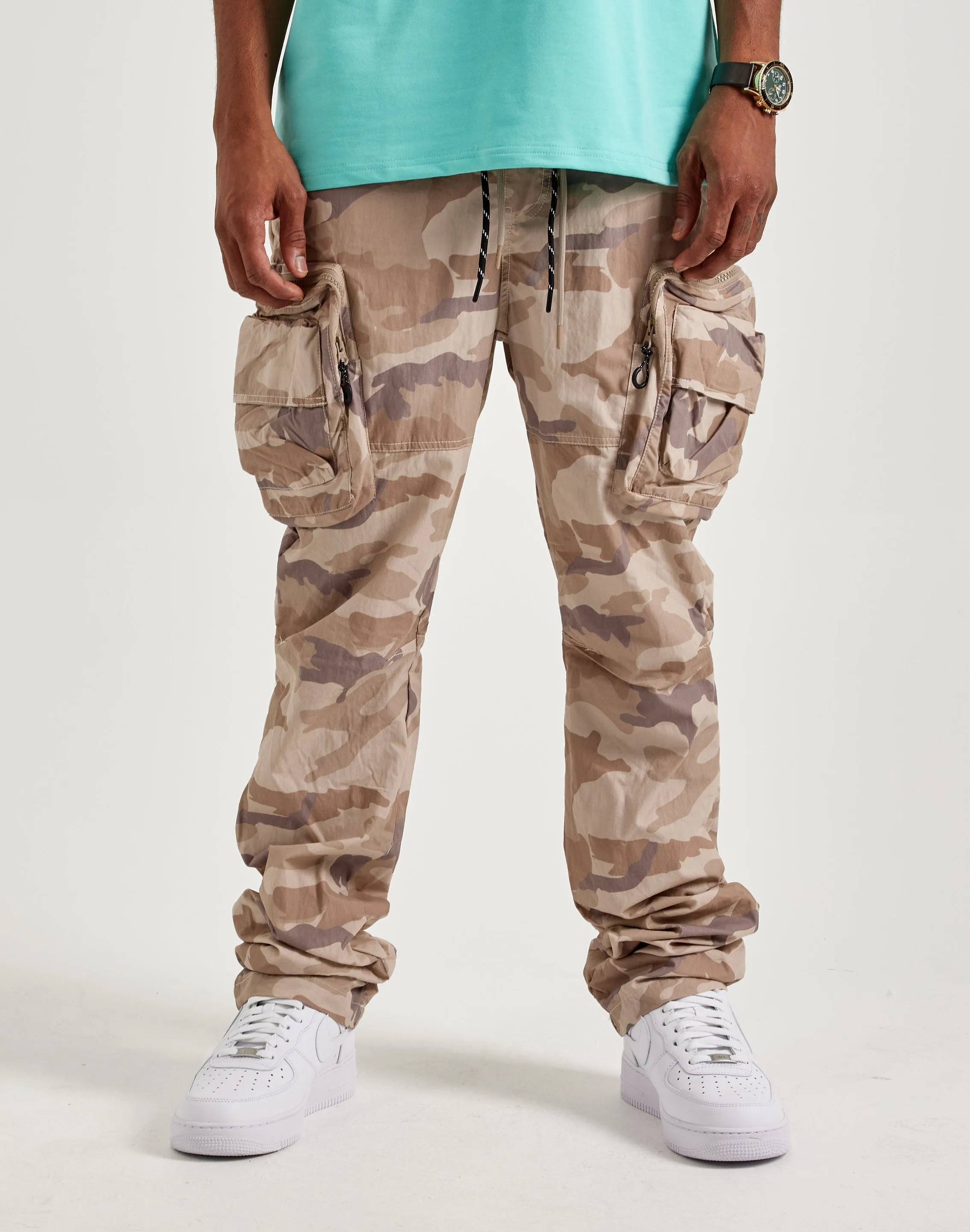 Quality apparel Smoke Rise Utility Stacked Cargo Pants Fashion technology