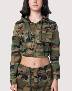 Quality apparel Grindhouse Nylon Cropped Camo Jacket Military - inspired fashion