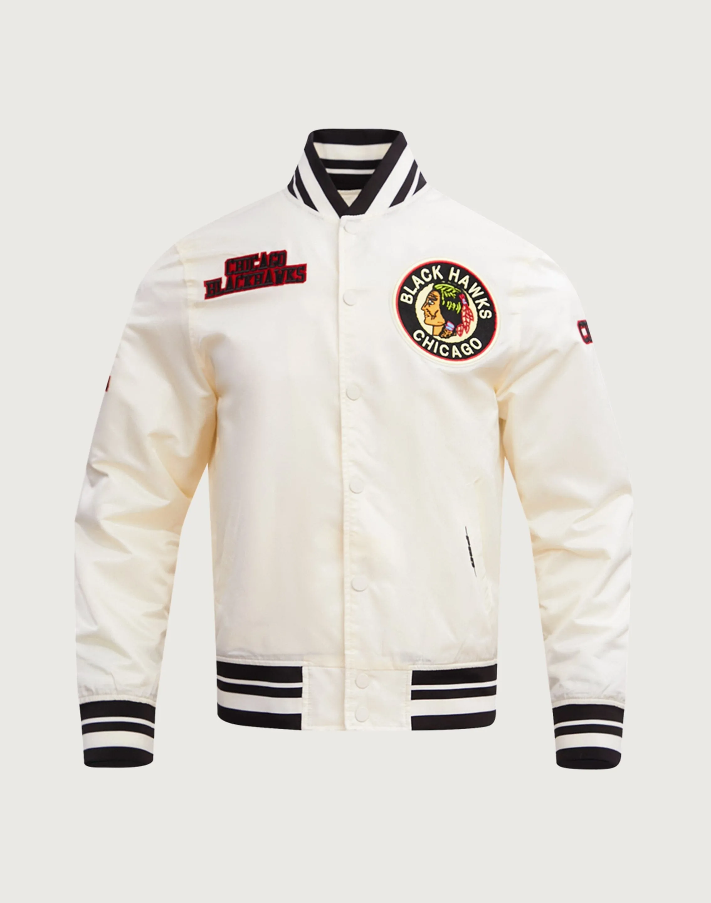 Recycled fashion materials Pro Standard Chicago Blackhawks Retro Classic Rib Satin Jacket Apparel finds