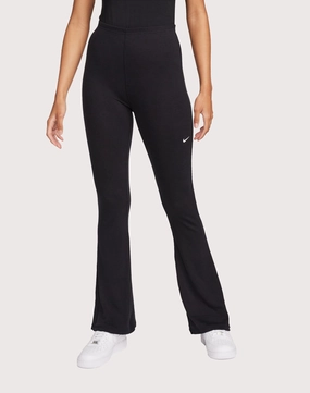 Recycled fashion materials Nike Sportswear Chill Knit Tight Mini-Rib Flared Leggings Workwear options