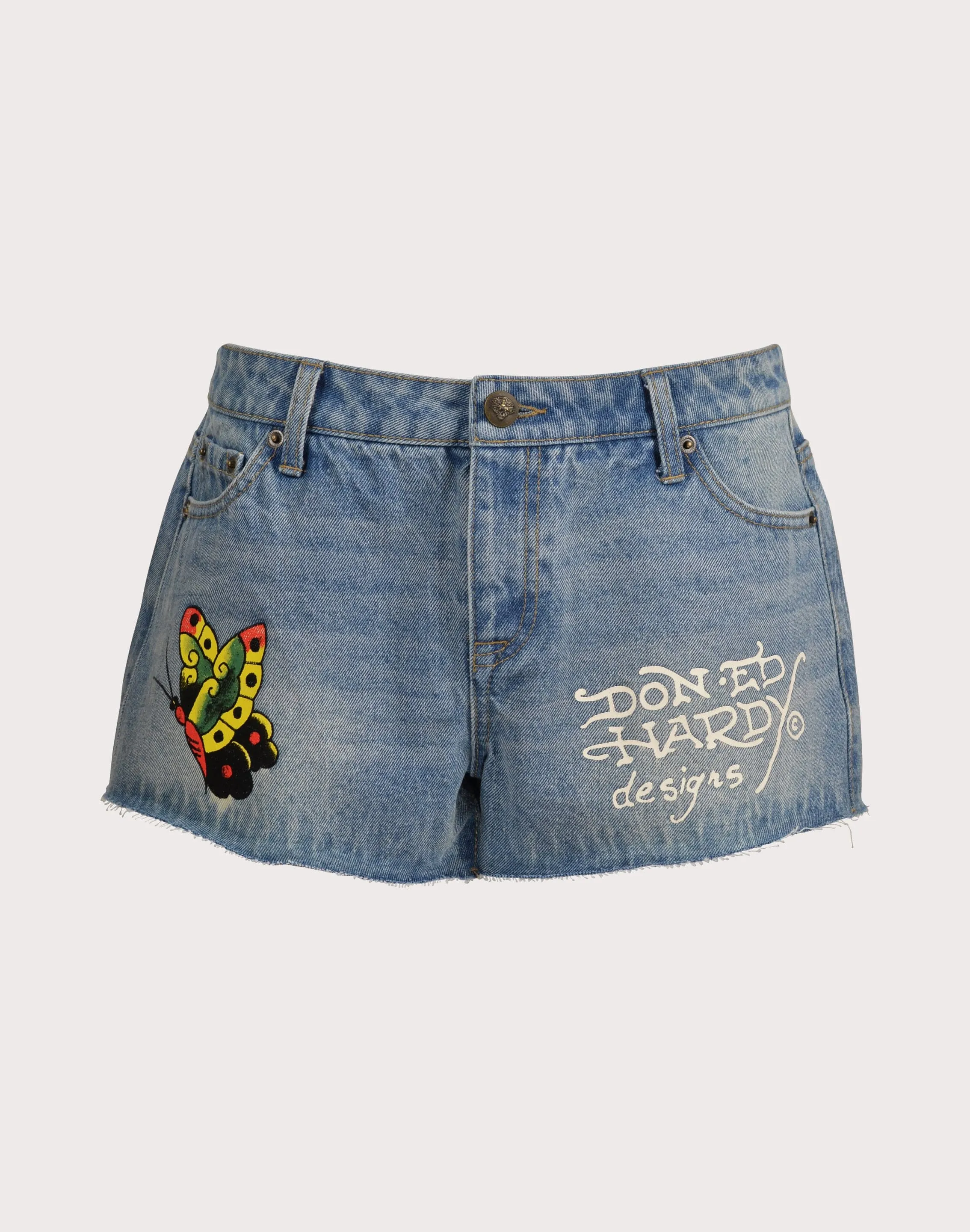 Retro fashion finds Ed Hardy BFly Denim Shorts Sustainable fashion