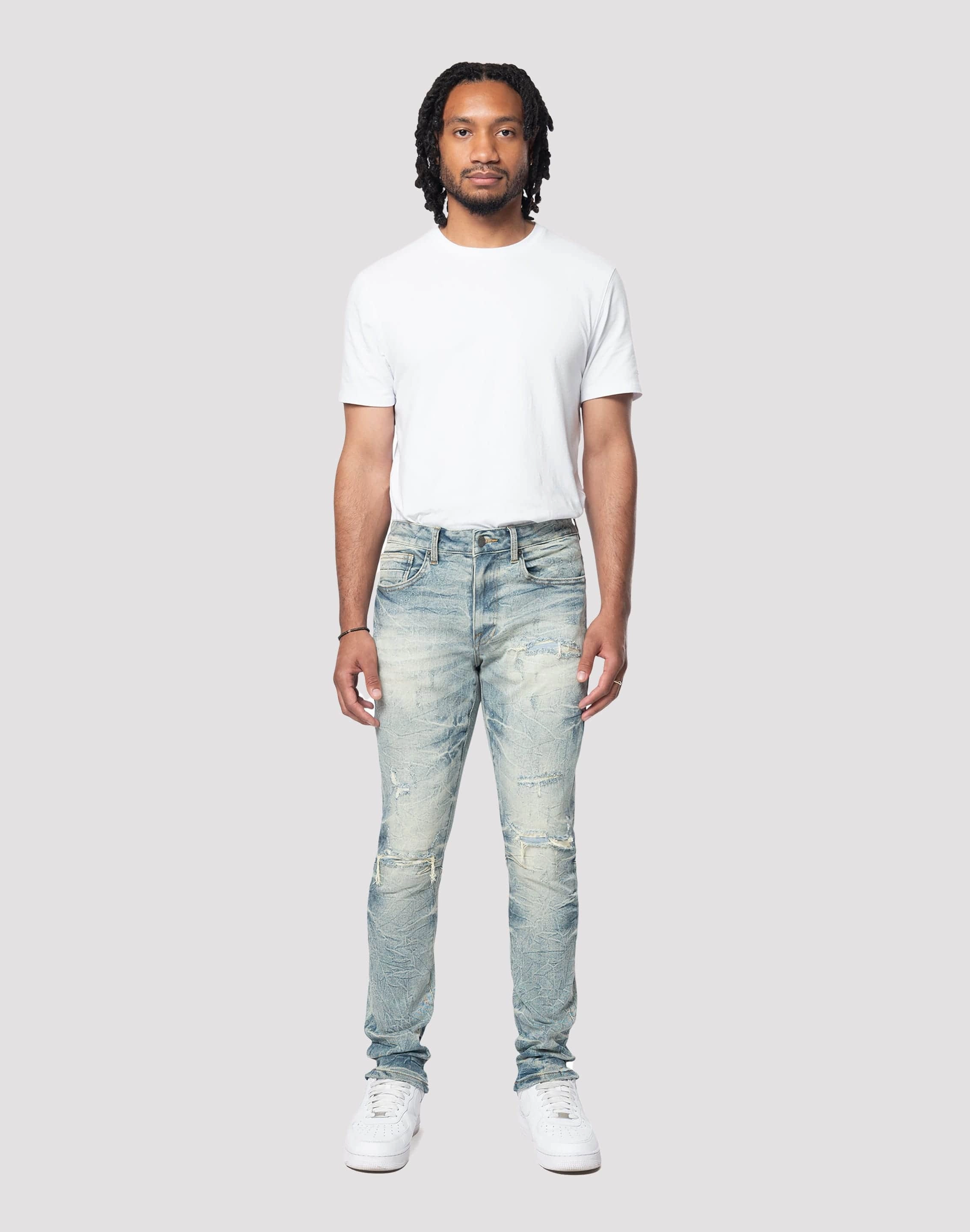 Grindhouse Lightning Effect Jeans Trendy gear Suede - finished fashion
