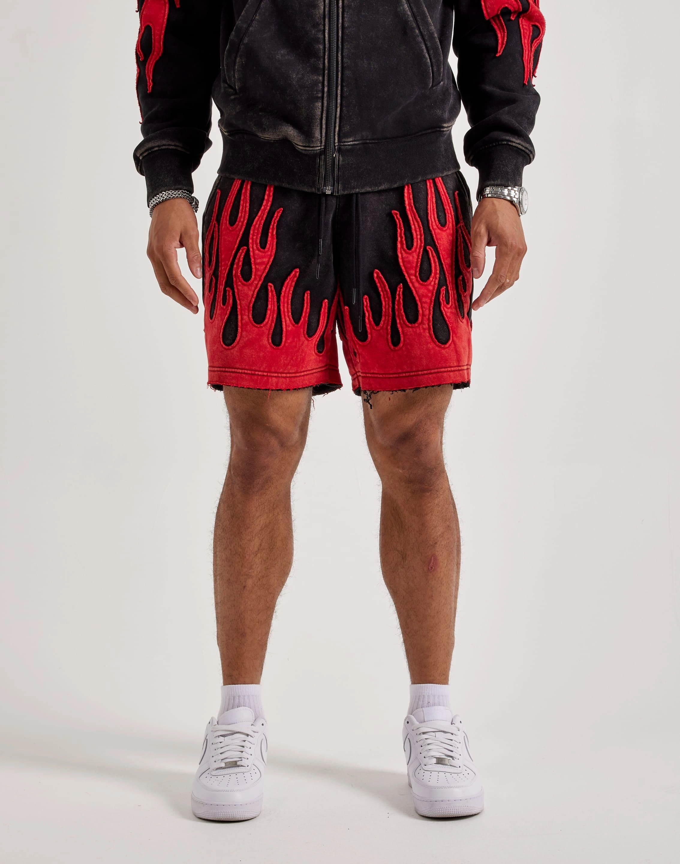 Seasonal wear Smoke Rise Flame Fleece Shorts Suede - finished fashion