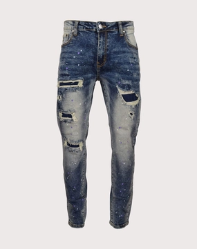 Silk - fabric fashion Grindhouse Rips With Backing Slim Fit Jeans Nylon - included fashion