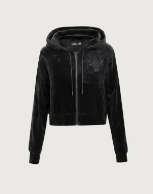 Smart casual wear Pro Standard Chicago Bulls Triple Black Velour Zip Hoodie Clothing prices
