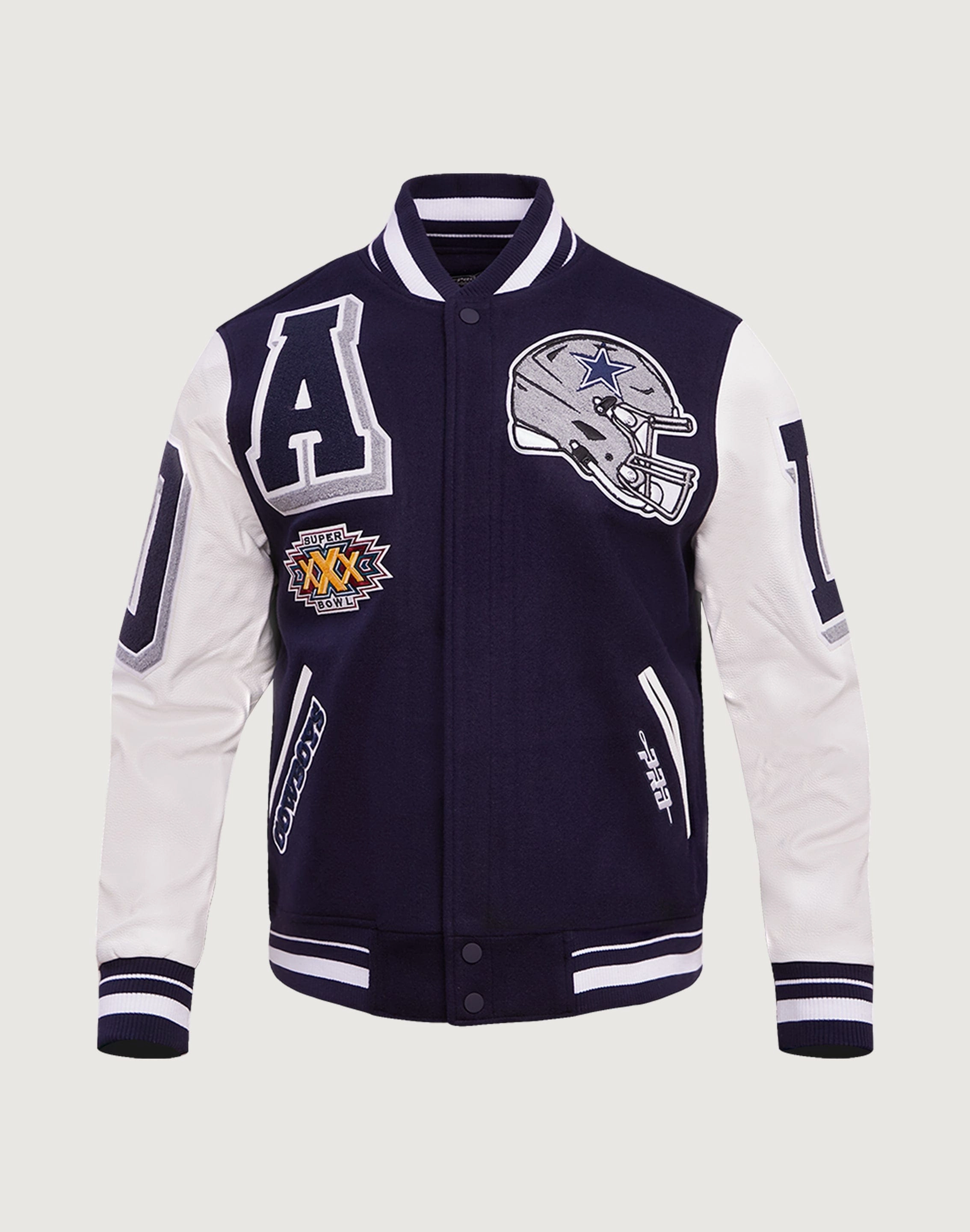 Smart casual wear Pro Standard Dallas Cowboys Mashup Rib Wool Varsity Jacket Minimalist fashion