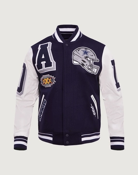 Smart casual wear Pro Standard Dallas Cowboys Mashup Rib Wool Varsity Jacket Minimalist fashion