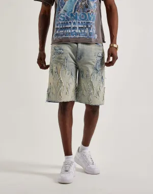 Smoke Rise Flame Applique Shorts Fashion trends Runway fashion