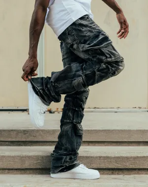 Smoke Rise Stacked Flare Cargo Jeans Fashion catalog Stylish products