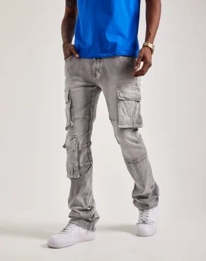 Smoke Rise Utility Pocket Cargo Jeans Linen - crafted fashion Fashion advice