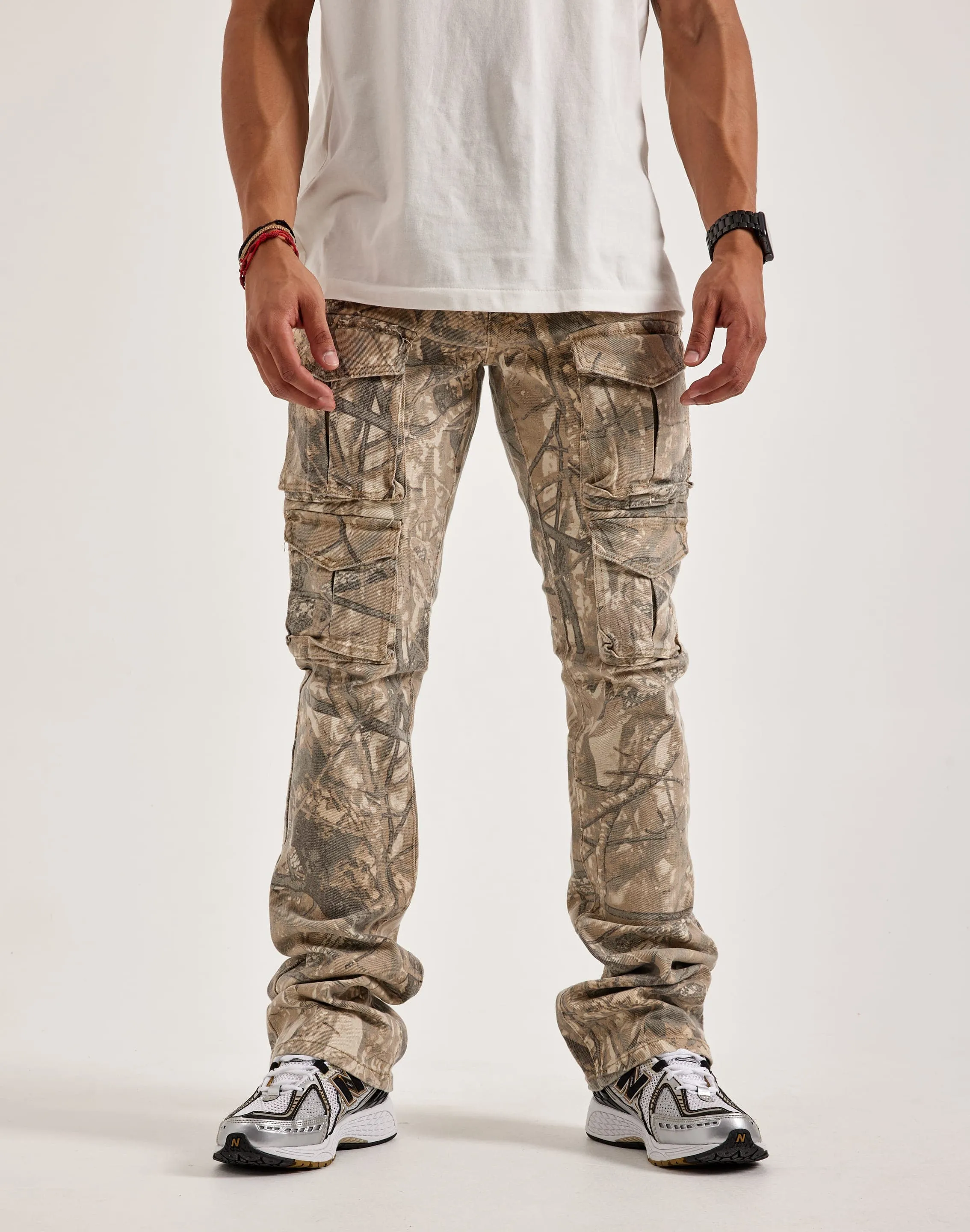Fashion catalog Smoke Rise Utility Stacked Flared Cargo Pants High - end fashion