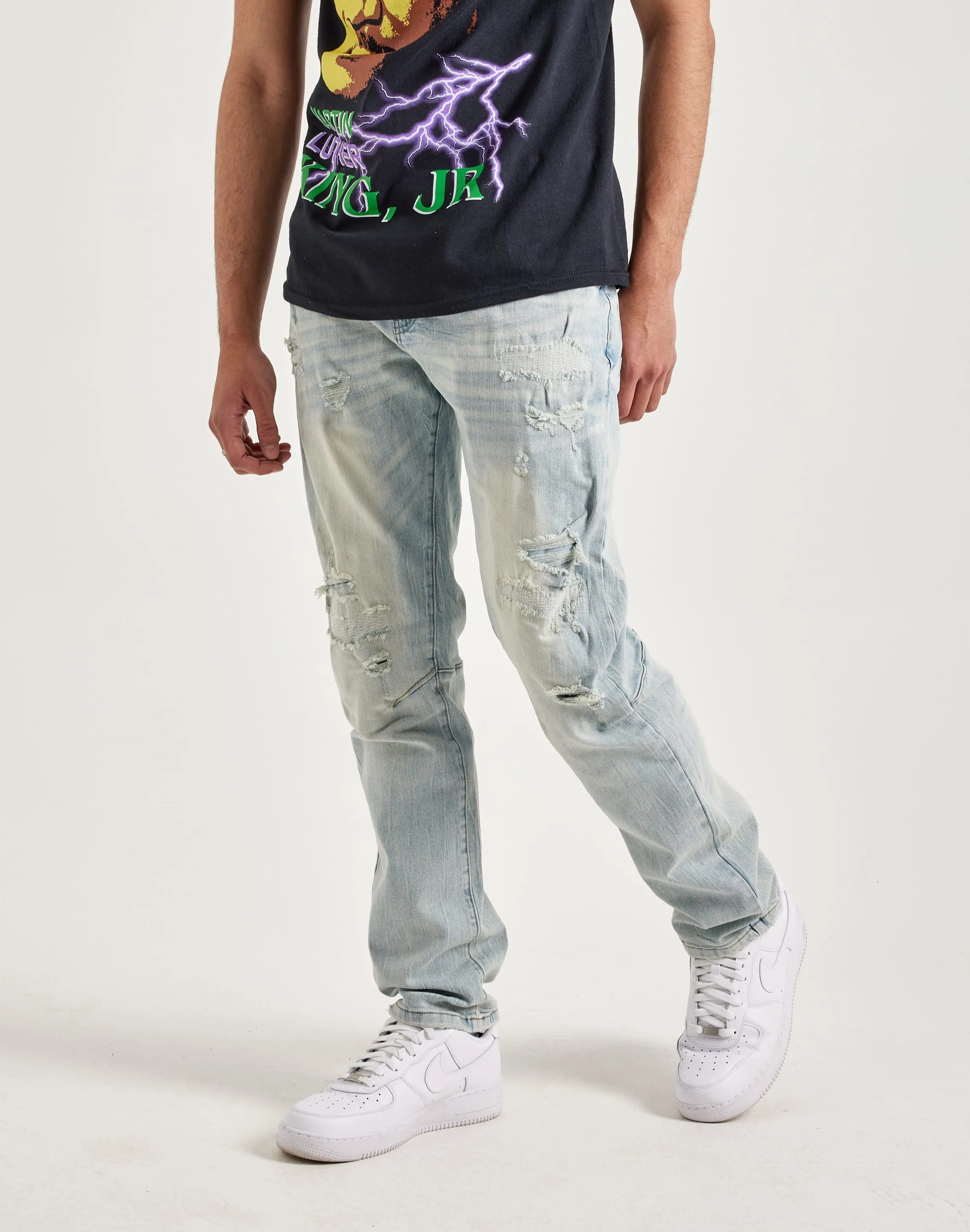 Smoke Rise Vintage Bleach Effect Denim Jeans Formal wear selections Sustainable fashion