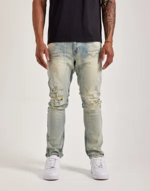 Smoke Rise Vintage Wash Slim Denim Jeans Fashion essentials Quality apparel