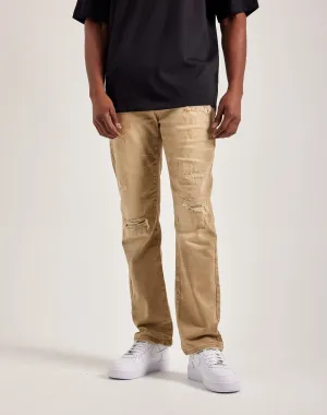 Smoke Rise Wave Effect Straight Denim Jeans Wool - sourced fashion Recycled fashion materials