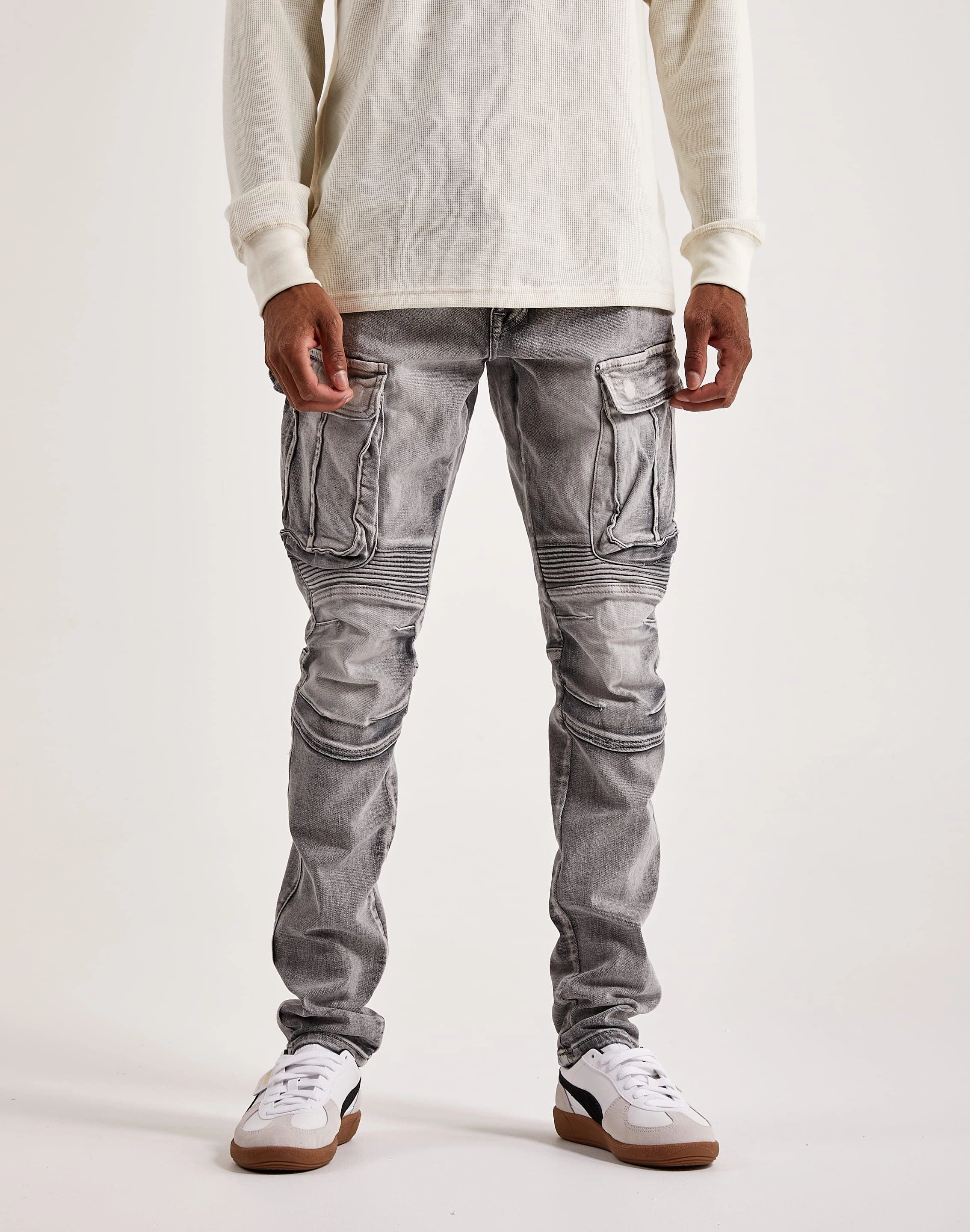 Smoke Rise Denim Moto Cargo Pants Business casual wear Fashion boutiques