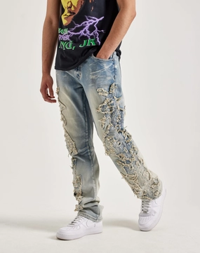 Smoke Rise Frayed Applique Stacked Flare Jeans Formal wear selections Minimalist fashion